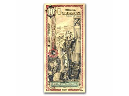 10 nevada goldback aurum gold foil note 24k 218162 obv