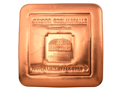 Copper bar Geiger original 1000 g casted .9999