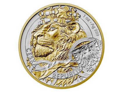 vyr 2665cesky lev 2025 1oz ceska mincovna zlato stribro zlacene mince zlate mince stribrne mince numismatika gold silver czech lion