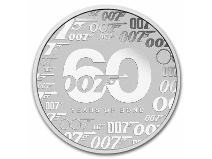 Stříbrná mince 1 oz 60 let Jamese Bonda 2022 BU