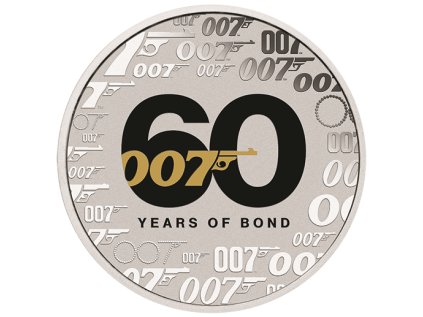 Stříbrná mince 1 oz 60 let Jamese Bonda 2022 kolorované BU