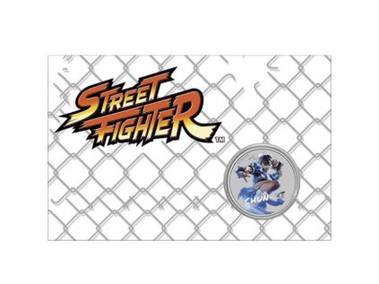 Stříbená mince 1 oz Chun Li Street Fighter 30th Anniversary 2022 Kolorovaná v kartě  Streetfighter Chun Li 30. výročí