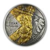 Stříbrná mince 1 oz Český lev 2024 Zlacená s úpravou Antique