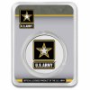 1 oz silver colorized round u s army logo in tep 269184 slab