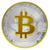 Stříbrná mince 1oz Bitcoin - zlacený
