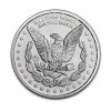 silver round morgan dollar