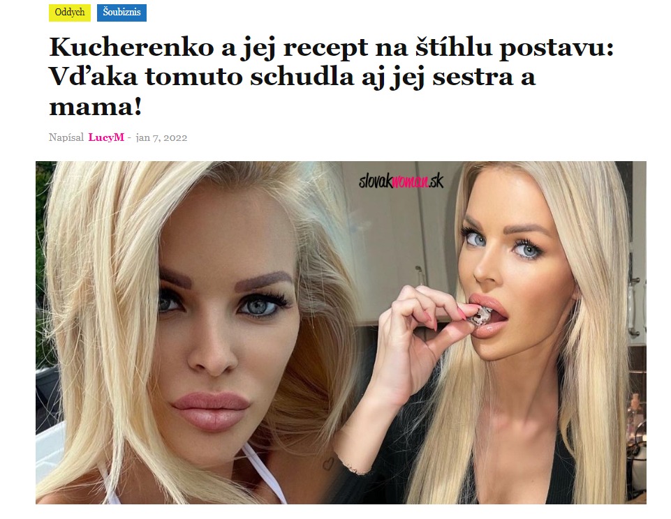 Kucherenko a jej recept na štíhlu postavu: Vďaka tomuto schudla aj jej sestra a mama!