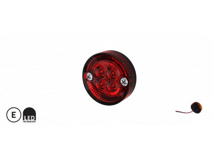 Svítilna LED 12/24V červená kulatá