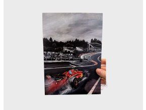 LIMITED EDI A5 print - Smooth red in the rain