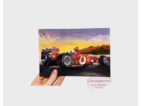 21x14cm print - Ferrari sunset