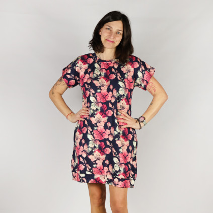 šaty Relax růžové květy 2