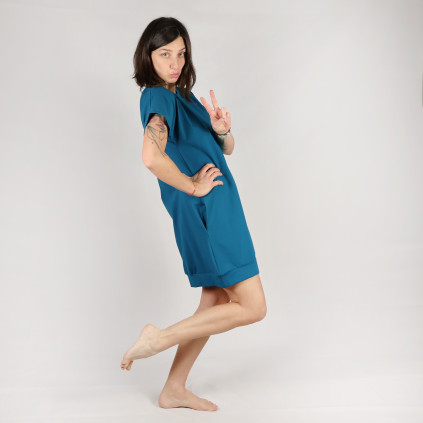 šaty Relax petrolej 2