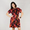 šaty Ella červené květy