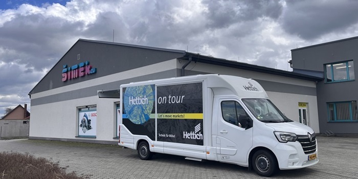 Kamion Hettich nábytkové kování on tour 03-2023