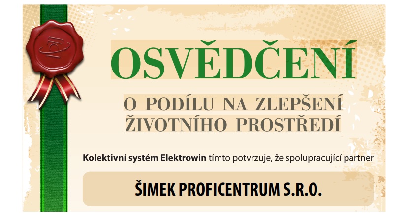 Osvědčení o našem přínosu životnímu prostředí za rok 2024