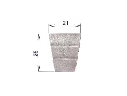 148533|||Hlavní obrázek B&V klínek č. 2, 21 x 25 mm