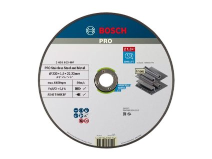 Bosch řezný kotouč PRO Stainless Steel and Metal, 230 × 1,9 × 22,23 mm, rovný