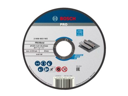 Bosch řezný kotouč PRO Stainless Steel and Metal, 125 × 1 × 22,23 mm, rovný