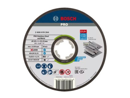 Bosch řezný kotouč PRO Stainless Steel and Metal, 125 × 1 × 22,23 mm, X-Lock, rovný