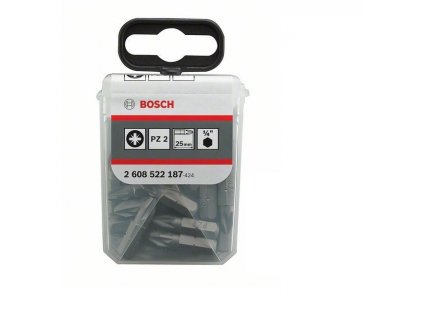 182313|||Hlavní obrázek Bosch Šroubovací bit Extra-Hart PZ 2, 25 mm 25 ks v sadě Tic Tac box