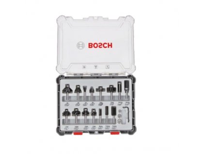 175170|||Hlavní obrázek Bosch Sada stopkových tvarových fréz s vřetenem Ø 8 mm, 15 ks
