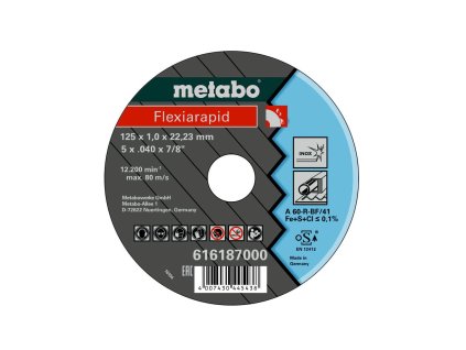Hlavní obrázek Metabo řezný kotouč na nerez-FLEXIRAPID 125 x 1 x 22,2 mm TF 41
