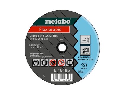 Metabo řezný kotouč FLEXIRAPID Innox, 125 x 1,6 x 22,23 mm, A 46-R
