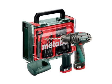 Metabo AKU příklepová vrtačka PowerMaxx SB Basic Set, 2x 12V 2,0Ah s mobilní dílnou