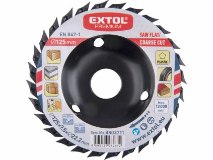 Extol Premium rašplový a pilový kotouč na dřevo 125x3x22,2 mm s hrubým sekem