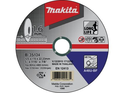 Makita řezný kotouč na ocel 125 x 1,6 x 22,23 mm