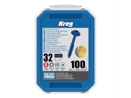 Kreg vruty pro skryté spoje, 32 mm, hrubý závit - 100 ks