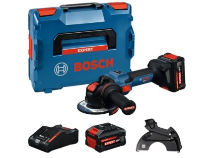 Bosch EXPERT AKU úhlová bruska X-LOCK EXWX18V-15S, 2× EXBA18V-80 v L-Boxxu 162