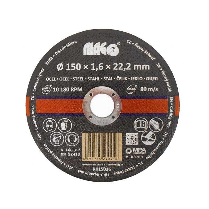 Magg Kotúč rezný na oceľ, nerez 150x1,6mm RN15016