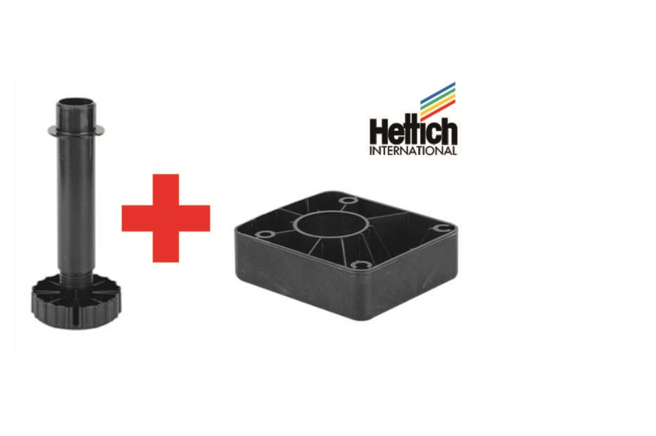 Hettich Noha soklová Korrekt 180mm + klzák 61854+70153