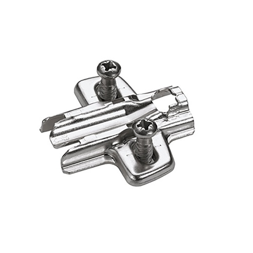 Hettich Hettich montážní podložka, niklováno, 37 x 32 mm, s eurošrouby (pro vrtání Ø 5 x 12 mm), distance 1,5 mm 9075056