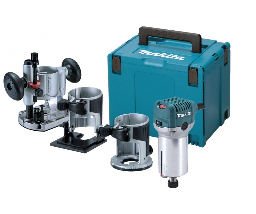 Makita Makita jednoruční kombinovaná frézka RT0702CX2J s příslušenstvím 700 W v systaineru RT0702CX2J