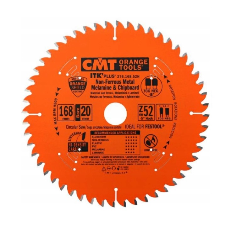 Cmt ITK ultra tenký kotouč D168x1,8 d20 Z52 HW na lamino, plast a neželezné kovy 276.168.52H