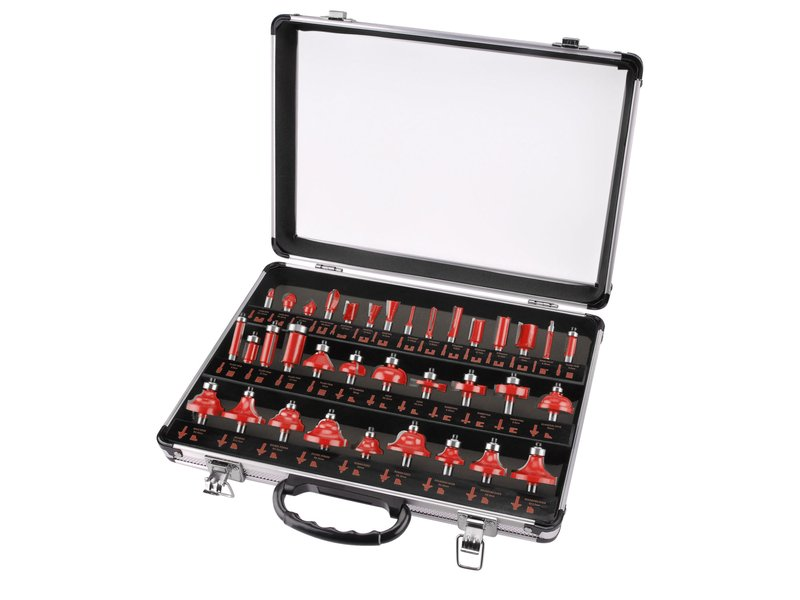 Extol Premium Sada fréz stopkových 8mm - 35 ks v AL kufríku 44040