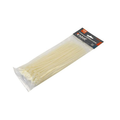 Extol Premium pásky stahovací bílé 250x4,8mm nylon PA66 100ks 8856110