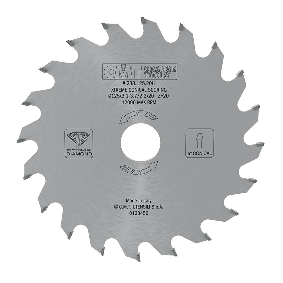 Cmt Xtreme Diamantový předřezový kotouč kónický - D120x3,1-3,7 d20 Z20 C23812020H