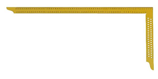 Hedue Y102 žlutý tesařský úhelník 1000x380mm, s mm stupnicí, s opisovacími otvory