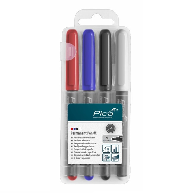 PICA barevná sada permanentních značkovačů FIX 1-2mm - 4 ks B534/04