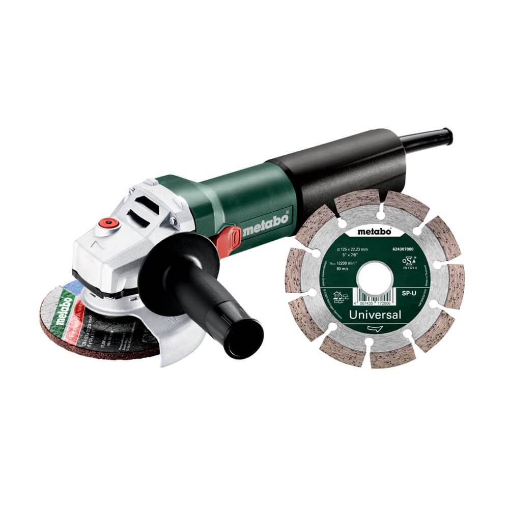 Metabo úhlová bruska WQ 1100-125 Set s diamantovým kotoučem v kartónu 610035920