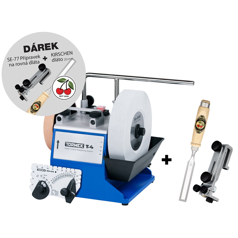 Tormek bruska nástrojů T-4 ORIGINAL + SE-77 + dláto KIRSCHEN 20 mm T-4o+SE-77+KIRSCHNER