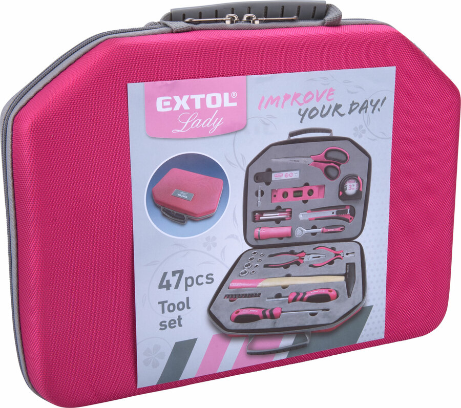 Extol Lady Extol Lady Sada růžového nářadí pro dámy 47 ks 6590