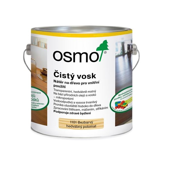 Osmo 1101 čistý bezbarvý vosk - 2,5l 10200002