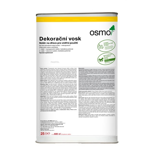 Osmo Osmo Dekorační vosk transparentní - 25l koňak 3143 10100274