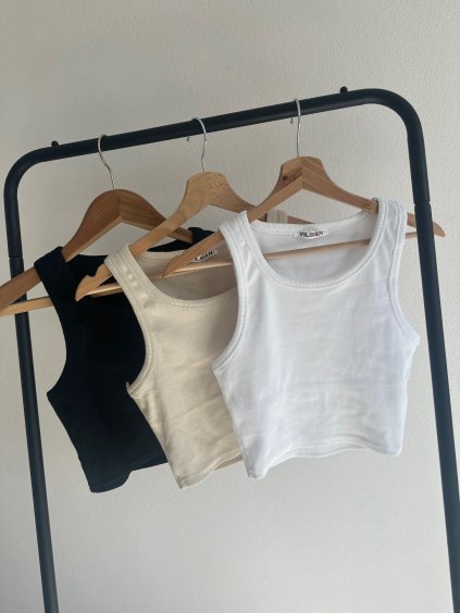 Rebrované Crop tielko GREY