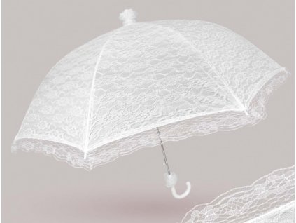 Krajkový svatební deštník bílý