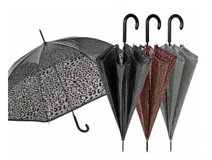 Průhledný deštník leopardí vzor